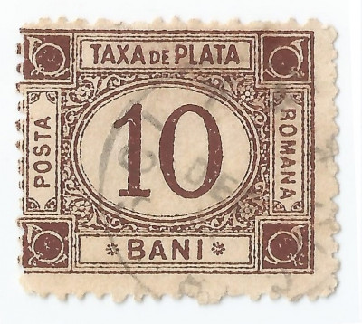 |Romania, LP IV.1c/1881, Taxa de plata, tipar brun, oblit. foto