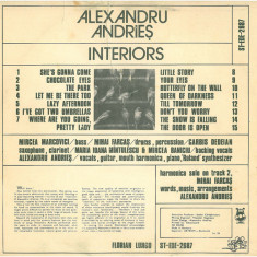 Alexandru Andries - Interiors (1985 - Electrecord - LP / VG)