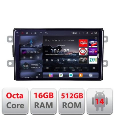 Navigatie Dacia dupa 2012 Edotec Kit-Dacia 8 core QLED 2K 16+512 360 Android Waze USB Navigatie Internet Youtube Radio CarStore Technology foto