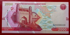 Uzbekistan 2000 2.000 sum som 2021 seria simetrica 009 66 09 UNC necirculata ** foto