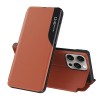 Husa iPhone 15 Pro Max tip carte piele ecologica, protectie completa fata-spate, suport stand video, eFold Series Portocaliu, Techsuit