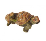 Cumpara ieftin Statueta Broasca cu Pui Decorativa Maro 18cm Rasina Vintage Cadou Deosebit