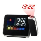 Cumpara ieftin Ceas Digital cu Proiectie Ora, Calendar, Termometru si Higrometru, Alarma Snooze, Afisaj Color, Negru
