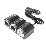 Incarcator Auto Spliter Pni Lighter 20 12V/24V, Cu 2 Iesiri Bricheta, 2 X Usb (1A), Indicator Led 530814 PNI-SBR20