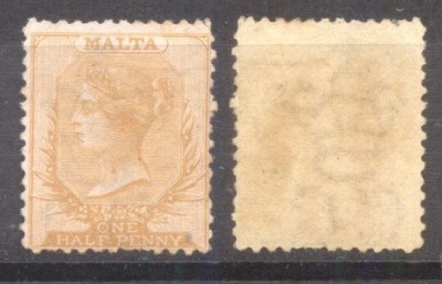 Malta 1868 Queen Victoria 1/2P L.12 1/2 Mi.2A MLH AM.051 foto