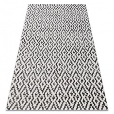Covor modern MUNDO E0621 geometric exterior bej / negru, 80x150 cm