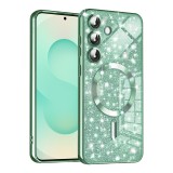 Husa premium Samsung Galaxy S25 Plus Asteroid GSM Luxury Glitter MagSafe, verde deschis