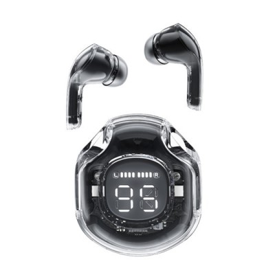 Casti Bluetooth 5.3 Type-C, IPX4, AI Call Noise Reduction, Display Digital - Acefast (T8) - Bright Black foto