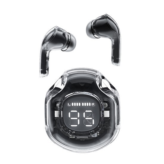 Casti Bluetooth 5.3 Type-C, IPX4, AI Call Noise Reduction, Display Digital - Acefast (T8) - Bright Black