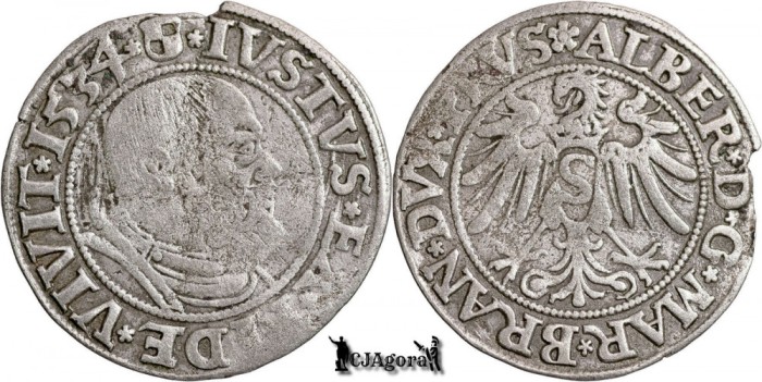 1534, 1 Groschen - Albert I - Ducatul Prusiei