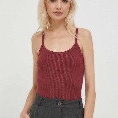 United Colors of Benetton top femei, culoarea bordo