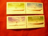 Serie Canada 1989 - Barci , 2 perechi, Nestampilat