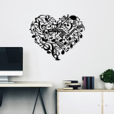 Decoratiune de perete, Musical Heart, Metal, Dimensiune: 74 x 60 cm, Negru, Skyler