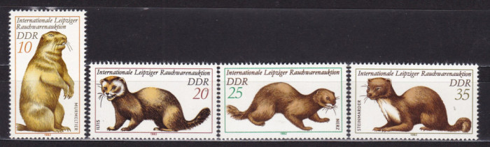 GERMANIA 1982 FAUNA ANIMALE CU BLANA PRETIOASA SERIE MNH