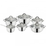 Set 6 Oale Inox Baza Inductie 6 Capace Sticla Grunberg GR245