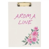 Clipboard Carton Aroma Line, A4, Culoare Ecru, Model Trandafiri, Aromă Trandafiri, Clips Metalic, Oem