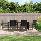 VidaXL Set mobilier de grădină, 7 piese, negru, textilenă și oțel