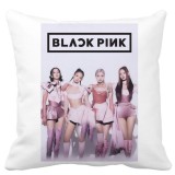 Perna Decorativa BlackPink, Model 4, 40x40 cm, Alba, Mata, Husa Detasabila, Burduf