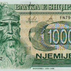 ALBANIA █ bancnota █ 1000 Leke █ 1996 █ P-61c █ UNC █ necirculata