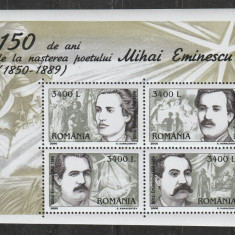 Romania 2000 - #1502A 150 de Ani de la Nasterea lui Mihai Eminescu - M/S 1v MNH