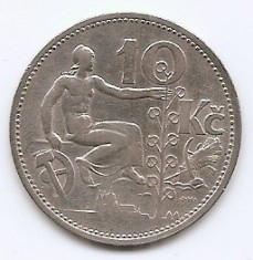 Cehoslovacia 10 Koruny 1932 - Argint, 30 mm, KM-15 (1)