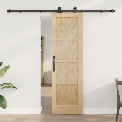 Ușă Glisantă cu Set Hardware &amp;quot;ORKDAL&amp;quot; Lemn Masiv din Pin foto