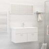 VidaXL Set mobilier de baie, alb, lemn prelucrat 3071333