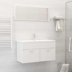 vidaXL Set mobilier de baie, alb, lemn prelucrat 3071333