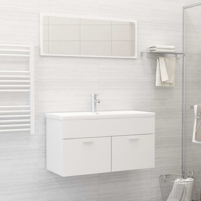 Gossi set mobilier de baie, 2 piese, alb, pal