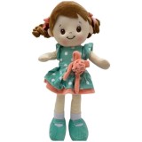 Papusa Andreea de Plus 40cm, Rochita Mov, Spune Rugaciunea Ingerasul, Material Textil, +3 Ani, Pentru Fete, Baterii Incluse