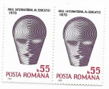 Romania (348) - Anul International al Educatiei, 1970 - neobliterata, bloc de 2