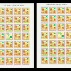 2006 Romania - Centenarul Loteriei 2 coli mari de 27 marci + vinieta LP 1737 MNH