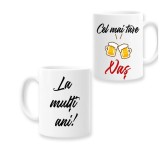 Cana alba personalizata &quot;La multi ani, Cel mai tare Nas&quot;, INOVATIX&reg;. 330ml