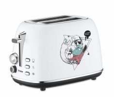 Prajitor de paine Toaster cu design Grafitti TRISA Street Art, 7371.7112, 815 W, Alb - NOU