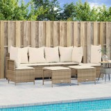 vidaXL Set canapele de grădină cu perne, 5 piese, bej, poliratan 3261549