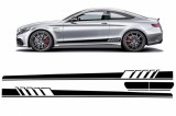 Stickere Laterale MERCEDES C-Class C205 Coupe A205 Cabriolet (2014-up) C63 Design Negru Lucios Performance AutoTuning