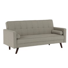 Canapea extensibila cu tapiterie textil bej Otisa 189x76x89 cm