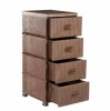 Dulap Plastic Ratan 4 Sertare Depozitare Casa Baie Bucatarie Hol Elegant Compact