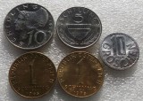 P1. AUSTRIA lot 10 Groschen 1966 + 1 schilling 1965 1973 + 5 1972 + 10 1974 unele aUNC **
