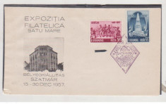 ROMANIA FDC 1957, EXPOZITIA FILATELICA SATU-MARE,SZATMAR,BELYEGKIALLITAS foto