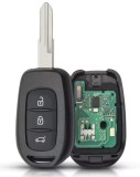 Cheie auto telecomanda completa compatibila Dacia Duster/Logan/Sandero + Renault Symbol/Trafic, lamela VAC102, 3 butoane, 433MHz, chip PCF7961M (4A),