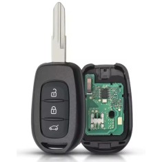 Cheie auto telecomanda completa compatibila Dacia Duster/Logan/Sandero + Renault Symbol/Trafic, lamela VAC102, 3 butoane, 433MHz, chip PCF7961M (4A),