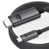Cablu USB C la HDMI LUVLU&reg;, UHD 4k@60Hz, viteza 18Gbps, 3D, HDR, HDCP, dublu impletit, compatibil thunderbolt 3/4 cu iPhone 16 Pro Max, MacBook Pro/Ai