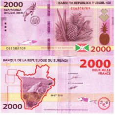 Burundi 2 000 Francs P-52b 2018 UNC