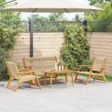 vidaXL Set de 4 scaune de grădină cu masă - Lemn de acacia bej
