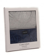 Set Pijama Calvin Klein Comfort Fleece pentru barbati, marimea L, Grey/Denim foto