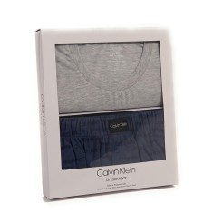 Set Pijama Calvin Klein Comfort Fleece pentru barbati, marimea S, Grey/Denim