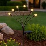 Lampa solara cu 6 siruri de sfere LED, 70 cm, neagra, CMCLASS