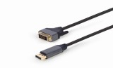 CABLU video GEMBIRD, DisplayPort (T) la DVI-D DL (T), 1.8m, rezolutie maxima 4K (3840 x 2160) la 30 Hz, negru, &quot;CC-DPM-DVIM-4K-6&quot; (timbru verde 0.18 l