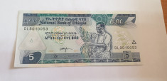 bancnota etiopia 5 b 2017 foto